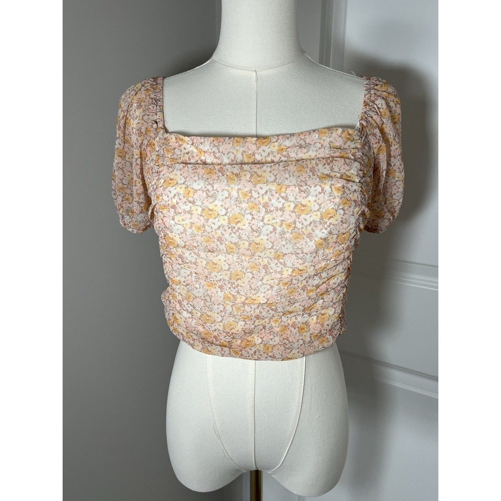 Women's Active USA Collection Crop Top Tie Back Size Large